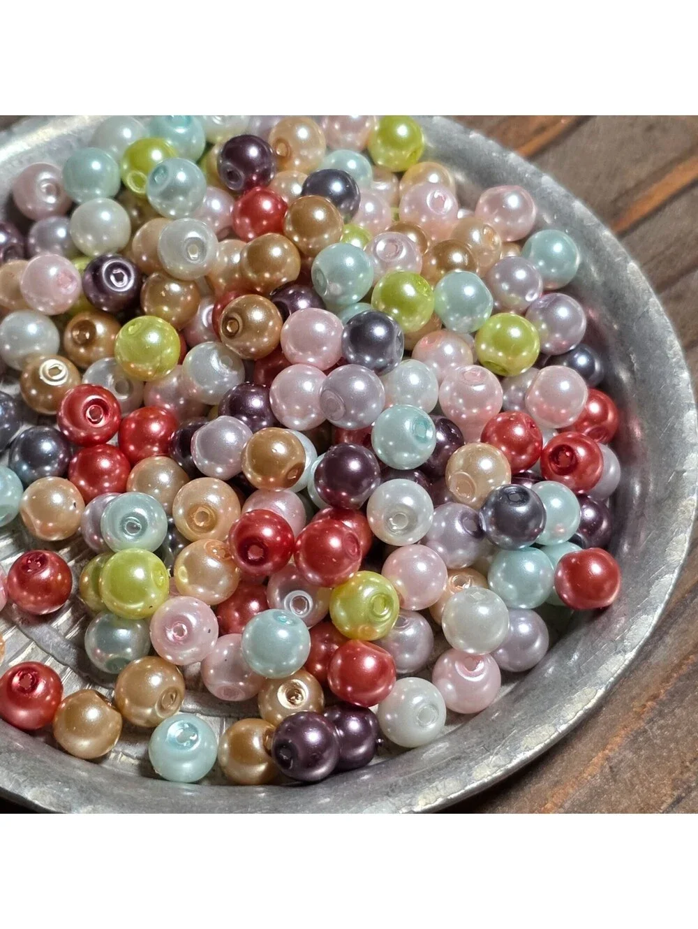 Bulk Lot Glass Pearl Beads 6mm Round in Mixed Colors USA Jewelry Supply 100 pcs